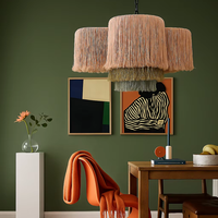 Lustre suspendu de style plage, luminaire de plafond, décorations murales en macramé, designs artistiques, décoration intérieure, abat-jour, cadeau