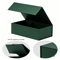 Boîte de luxe pliable à double compartiment avec fermeture magnétique, en papier artistique imperméable, avec un grand logo personnalisé, nouveau design