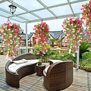 Vignes artificielles de glycine Qiangxing 77 cm, fleurs en plastique suspendues pour décoration intérieure, extérieure et de mariage - Product Image 4