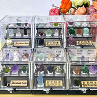 Vente en gros Cristal de guérison spirituelle de haute qualité Boîte de spécimen minéral mélangé de pierres précieuses pour cadeau ou Feng Shui