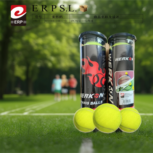 Juego de 3 pelotas de tenis Werkon en cubeta para práctica y entrenamiento - Product Image 2