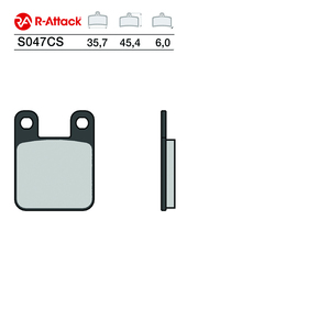 R-Attack S047CS ผ้าเบรกมอเตอร์ไซค์ 35.7x45.4x6.0 คาร์บอนเซรามิก หน้า-หลัง รับรองมาตรฐาน R90 - Product Image 1