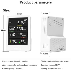 Akers 5 In 1 Air Quality Monitor CO2 TVOC HCHO Temp Humidity LCD Display ZN AK3 - Product Image 4