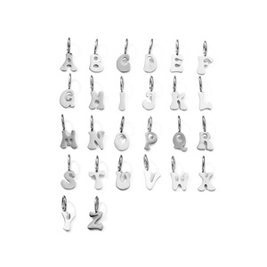 Mode acier inoxydable 26 initiale lettre breloques et pendentif accessoires acier inoxydable chanceux symbole collier cadeau d'anniversaire - Product Image 3