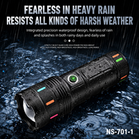 Lampe torche LED laser blanche rechargeable par USB en alliage d'aluminium, étanche, avec tête réglable pour le camping