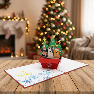 Tarjeta Pop-up 3D Hecha a Mano, Diseño de Animales Personalizado, Decoración Navideña para el Hogar, Regalos de Papel Estilo Romántico, Hanói - Product Image 5