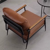 Fauteuil moderne Zinus Ada Silla Grande 79x68x79 bleu marine avec structure en métal et rembourrage en mousse déchiquetée, meubles de salon