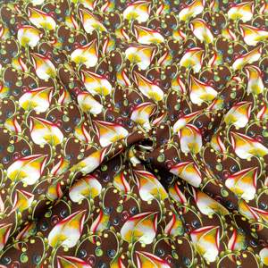 Tissu popeline peigné imprimé feuille d'or noir, best-seller, respirant, résistant au rétrécissement, léger, pour vêtements de femmes et de filles - Product Image 5