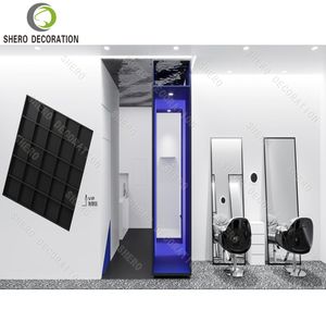 Meuble de salon de coiffure personnalisé de haute qualité, miroir de coiffeur avec éclairage pour mobilier de salon de coiffure - Product Image 6