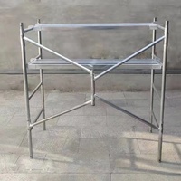 Échafaudage mobile en acier de 1,8 m, échafaudage miniature multifonction pliable avec plateformes métalliques et roulettes