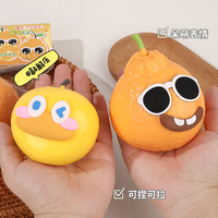 Jouet à presser en forme de fruit de dessin animé mignon, canard orange moche, jouet anti-stress super fluide, en TPR souple et extensible pour la décompression