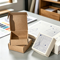 Boîte d'emballage pliante en carton kraft recyclé brun, mini, biodégradable, avec logo personnalisé en relief, impression quadricolore, vente en gros