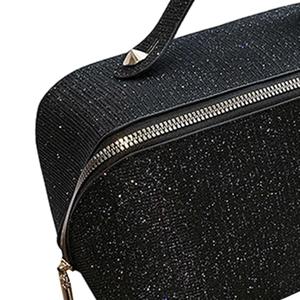 Custodia ecologica per trucco nera con funzione di sospensione Logo personalizzato aperto piatto per borsa da toilette per articoli da toeletta accessori per capelli palestra - Product Image 1