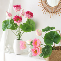 Bouquet de fleurs de lotus artificielles, fausse composition de nénuphars pour mariage, décoration florale pour la maison