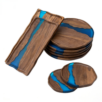 Nouvelle assiette de service rectangulaire en bois de noyer et d'acacia, plateau à collation et à thé, design moderne et luxueux, écologique, qualité alimentaire, durable