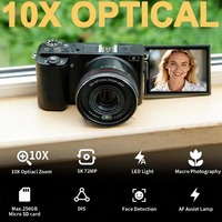 Appareil photo numérique 5K 72MP avec zoom 18X, 30FPS, style rétro vintage pour la photographie, le vlogging et les voyages