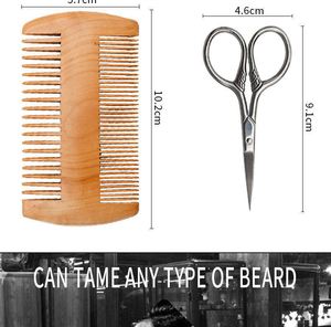Kit de Cuidado de <span class=keywords><strong>Barba</strong></span> para <span class=keywords><strong>Hombre</strong></span> con Peine de Madera, Cepillo de Cerdas de Jabalí y Tijeras, Set de Viaje Portátil para Peinar <span class=keywords><strong>la</strong></span> <span class=keywords><strong>Barba</strong></span> - Product Image 6