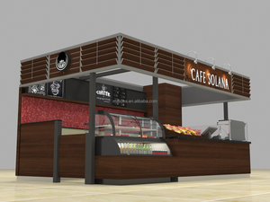 Venta caliente diseño Vintage café quiosco centro comercial diseño personalizado Café Bar mostrador con muebles superiores en cafetería para la venta - Product Image 2