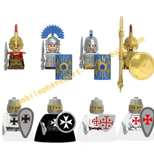 Ortaçağ askerler serisi Spartan kadın savaşçı Knight rion şövalye Templar Mini yapı taşları aksiyon figürleri çocuk oyuncakları X0316