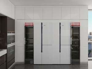 Cuisine moderne sur mesure à finition brillante, armoires modulaires en contreplaqué avec panneau mélaminé pour appartements avec accessoire évier - Product Image 4