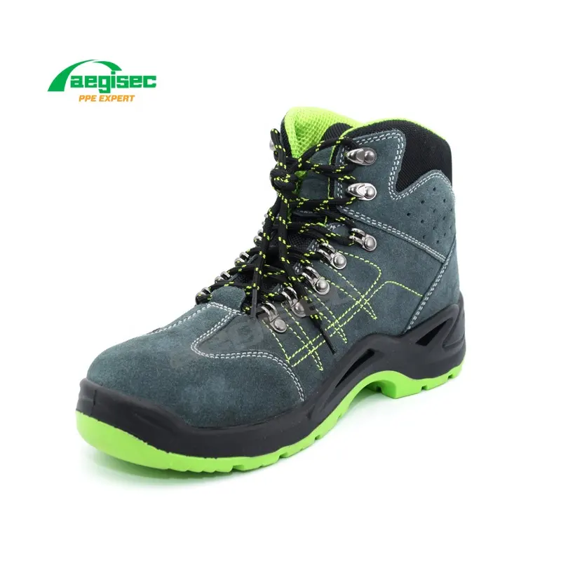 AEGISEC safety shoes cow suede steel toe slip resistant work shoes puncture resistant best safety boots hiking