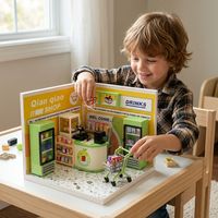 124 pièces de blocs de construction DIY pour magasin de proximité, certifiés ASTM, en ABS écologique, briques miniatures pour boutique, jouet éducatif pour enfants