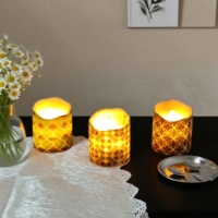 Bougie chauffe-plat LED à impression bohème marocaine personnalisée 12 pièces ensemble télécommande sans flamme, pile, écologique pour la décoration intérieure