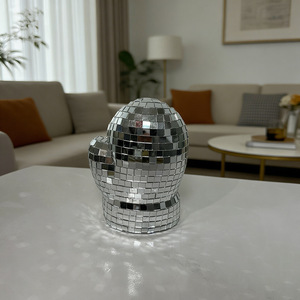 Gants artisanaux modernes en verre miroir argenté, 12x8.5cm, pour Noël et la décoration intérieure - Vente en gros usine - Product Image 1