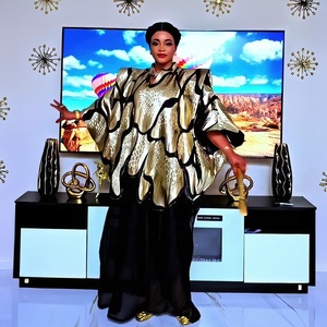 Lussuoso boubou per donna africana di alta qualità tessuto jacquard caftano africano vestito con biancheria intima inclusi vestiti africani - Product Image 4