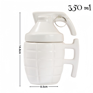 Vente en gros de tasse en céramique en forme de grenade tasse à grenade créative au design unique tasse à café amusante avec couvercle - Product Image 2