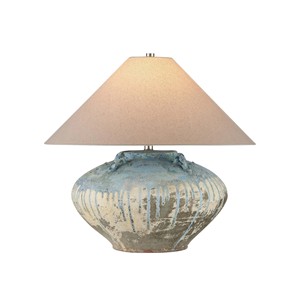 Blue & White 3D Floral Double Gourd Ceramic Modern Table Lamp | Artisan Luxury Lighting for Hotel Guest Room & Living Area - Product Image 5