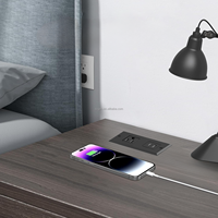 Petite multiprise encastrable avec rallonge et station de charge USB intégrée pour bureau, noire