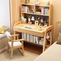 Escritorio Ergonómico de Madera Sólida para Computadora con Gestión de Cables Integrada y Diseño Compacto para Dormitorios Estudiantiles y Espacios Pequeños
