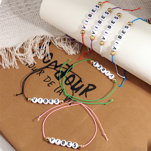 Bracelet d'<span class=keywords><strong>amitié</strong></span> ajustable en corde de caoutchouc arc-en-ciel tressé à la main, personnalisé et tendance, collection très prisée - Product Image 1