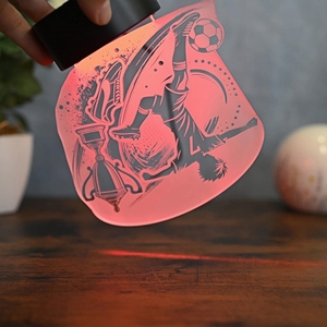 7/16 Colors Creative 3D Illusion Acrylic Night Light Football Club USB and <b>Remote</b> Control Lamp for Children - Product Image 5