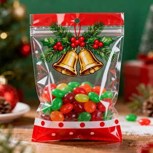 Bolsas de Plástico Desechables con Cierre Autoadhesivo y Cremallera de PE, Impresión Personalizada en Huecograbado de 1-4 Colores, para Dulces, Galletas, Ensaladas, Sushi y Fiestas - Product Image 1