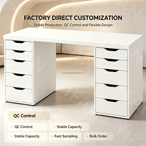 YIFAN Modern <strong>White</strong> Dressing Tables <strong>Vanity</strong> Table Lagkapten/Alex <strong>Desk</strong> with Big Storage Many Drawers Useful - Product Image 3