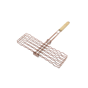 Panier de cuisson Kamado en acier inoxydable robuste et personnalisé pour <span class=keywords><strong>barbecue</strong></span> extérieur, idéal pour saucisses, avec clip en maille antiadhésive et poignée - Product Image 1