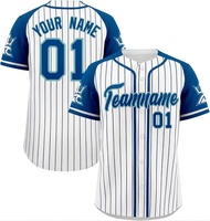 Maillots de baseball classiques rayés camouflage à manches longues, coupe ample, bouton unique, uniforme de baseball sublimé pour jeunes, vente en gros