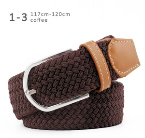 <span class=keywords><strong>Ceinture</strong></span> extensible en tissu tressé élastique pour hommes, extra longue 120-130 cm, en toile et jean, grande taille, pour pantalons - Product Image 5