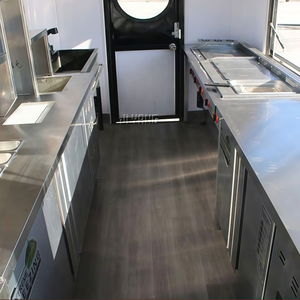 Mobile Food Truck with Full Kitchen <b>Concession</b> Food <b>Trailer</b> Fully Equipped Stainless Steel 4 Wheel Hotdog Ice Fast Food - Product Image 4