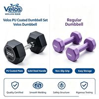 Velos – Ensemble d'haltères réglables de 25 kg de qualité supérieure, revêtement en caoutchouc noir, poids hexagonaux libres, équipement d'exercice pour la maison et la salle de sport