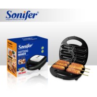 Sonifer SF-6070 Machine à hot-dogs électrique miniature professionnelle pour la maison 220v 6 trous Machine à gaufres pour hot-dogs