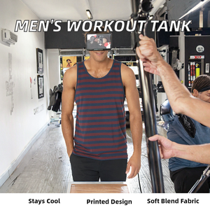 Débardeurs de sport respirants en polyester/coton tricoté pour hommes – Vêtements de musculation et de gym actifs pour l'été – Décoration personnalisée - Product Image 2