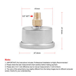 Manómetro Digital de Presión de Combustible para Automóvil con Puntero, 1/8 NPT, Carcasa de Acero Inoxidable con Esfera Negra, Rango de 0~60 psi/~100 psi - Product Image 2