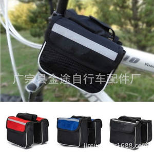 Bolsa frontal para bicicleta de montaña Jintu, 14x12cm, bolsa de almacenamiento portátil para teléfono de bicicleta de doble cara para ciclismo al aire libre - Product Image 1