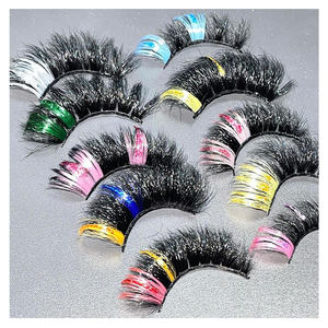 Nouveaux produits lumineux dramatique paillettes couleur <span class=keywords><strong>cils</strong></span> <span class=keywords><strong>Volume</strong></span> russe <span class=keywords><strong>Faux</strong></span> vison bande <span class=keywords><strong>cils</strong></span> fête paillettes <span class=keywords><strong>faux</strong></span> <span class=keywords><strong>cils</strong></span> - Product Image 2