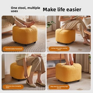 <span class=keywords><strong>Tabouret</strong></span> bas créatif pour entrée, <span class=keywords><strong>petit</strong></span> <span class=keywords><strong>banc</strong></span> simple en velours, <span class=keywords><strong>tabouret</strong></span> d'appoint rembourré doux pour salon et usage domestique - Product Image 5