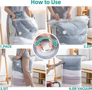 Bolsas de almacenamiento al vacío Organizadores Libera 80% Espacio Bolsas selladoras al vacío extra grandes para edredones Bolsas selladas al vacío para ahorrar ropa - Product Image 3