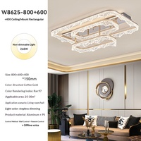 Plafonnier LED de luxe moderne / Lampe en acrylique effet craquelé, super lumineux 6000K, pour hall et chambre principale, télécommande
